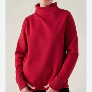 new ATHLETA cozy karma fleece lined sweatshirt s small clover berry heavyweight